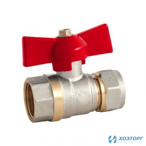 Кран шаровой д/металлопластика DORON 20х3/4" ц/г (5/80)